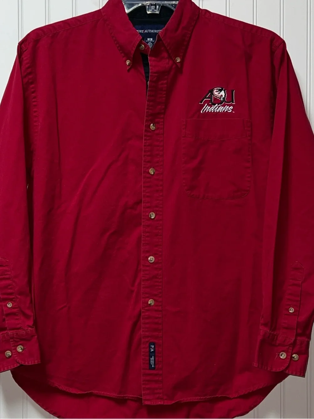 ASU Arkansas State Indians Oxford Shirt M Vintage Red Wolfs